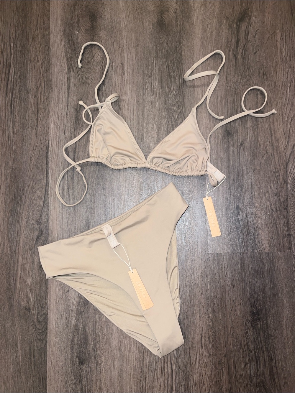 NWT Skims Recycled Swim Desert Triangle and Mid Waist Bikini Set